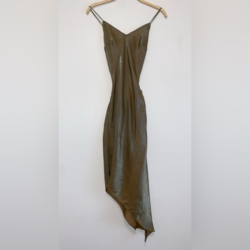 Asymmetric Dress w/ Crossed Strap Back